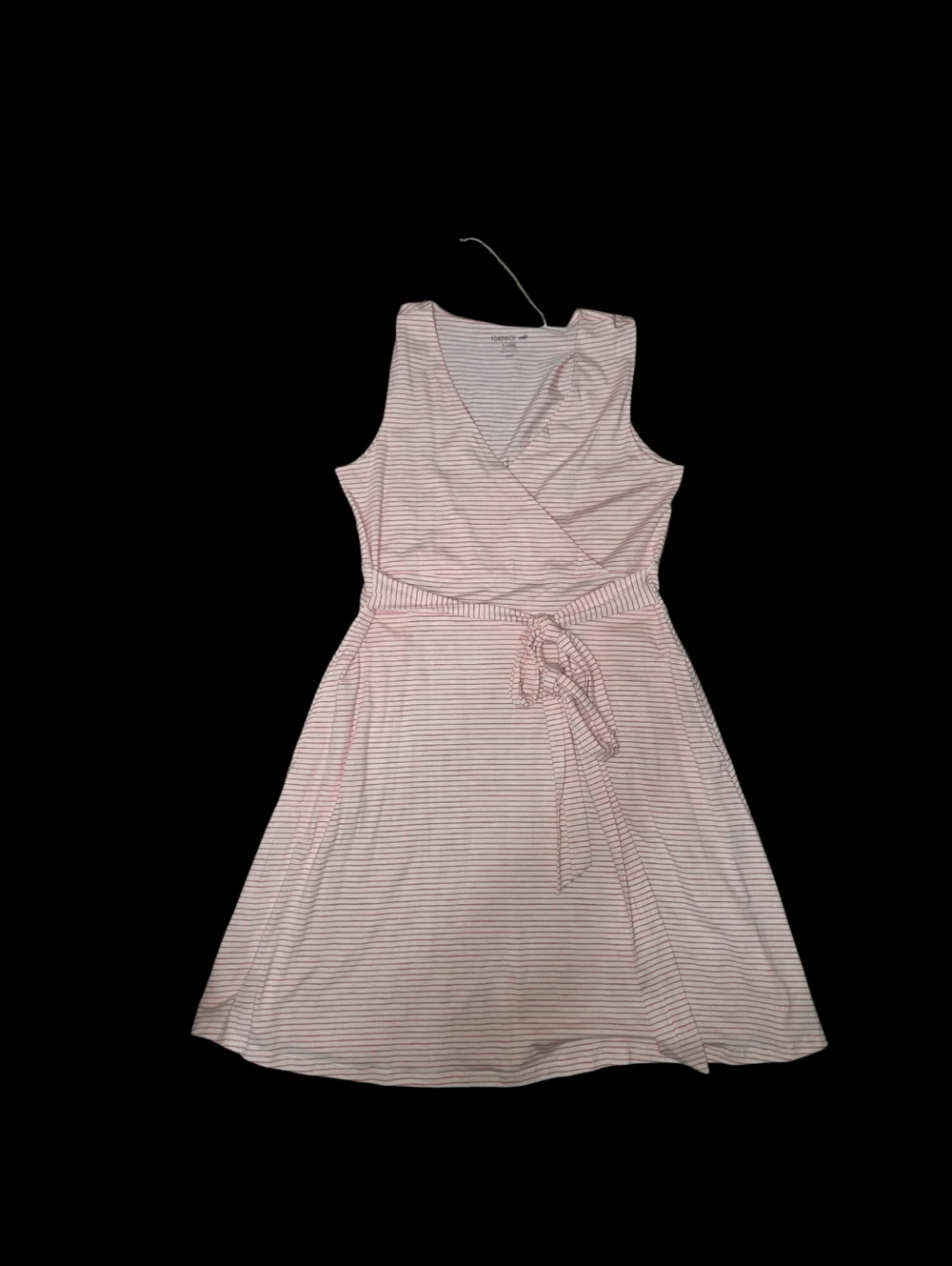 Toad & Co Dress Cue Wrap Organic Cotton Women XL Red Ivory Striped Coastal NWT - Picture 6 of 9
